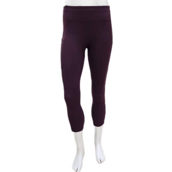 Lululemon Crop Leggings, Burgundy Wine, Women's 4 - Picture 1 of 8